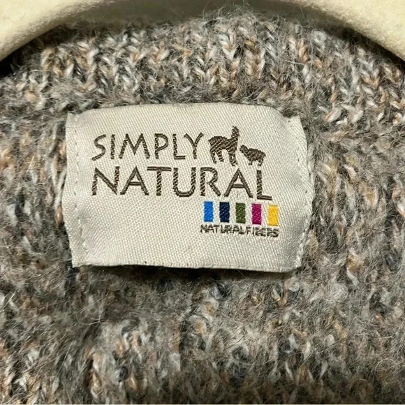 Simply natural alpaca blend open cardigan made in  Peru - Picture 5 of 5